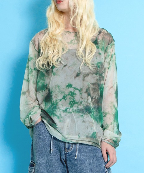 PUNYUS tシャツ グラデーションシアートップス レディース