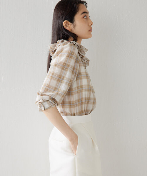 Whim Gazette（ウィム ガゼット） シャツ ブラウス フリルチェック