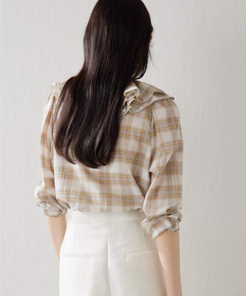 Whim Gazette（ウィム ガゼット） シャツ ブラウス フリルチェック