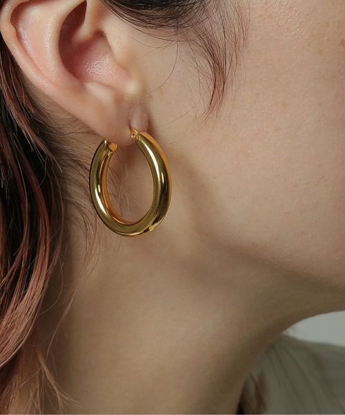 シンプルメタルフープピアス ORLEAN ピアス 「ORLEAN」メタルフープピアス 30mm レディース