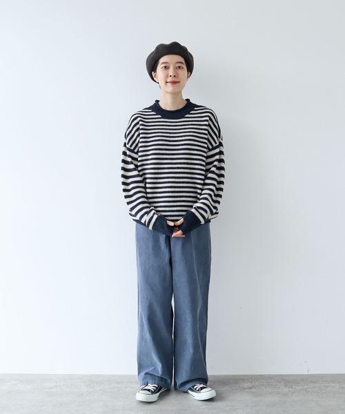 PAR ICI パンツ 14Wコーデュロイ 製品染めストレートパンツ レディース