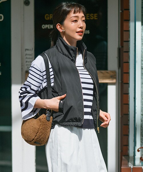 ダウンベスト ベスト 「撥水加工/洗える」中綿 ショートパディング