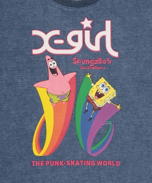 X-girl Stages ワンピース 「スポンジ・ボブ」半袖Tシャツ