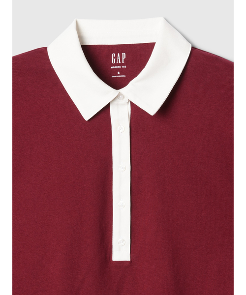 Y4001【HOLIDAY】クロップド ラグビーシャツ GAP ポロシャツ 長袖クロップド ラグビーポロシャツ WOMENS