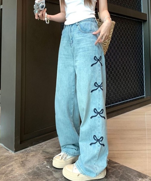 デニムアンドダンガリー刺繍入りデニムパンツ 02 デニムアンド