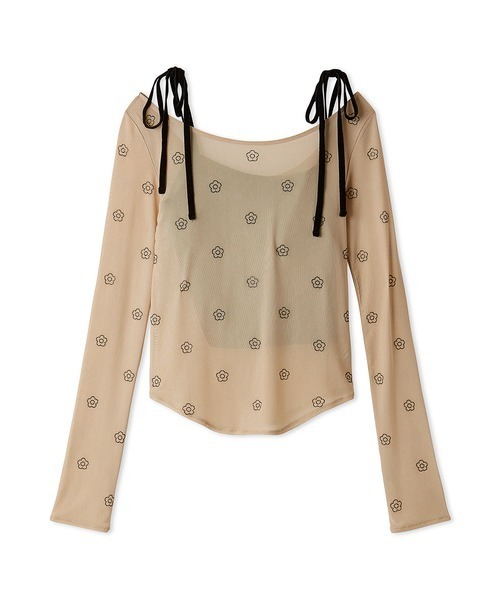 Lily Brown - 即完売品  チュールレイヤードTシャツ LILY BROWN tシャツ 「LILY BROWN×MARY QUANT」デイジー柄シアー