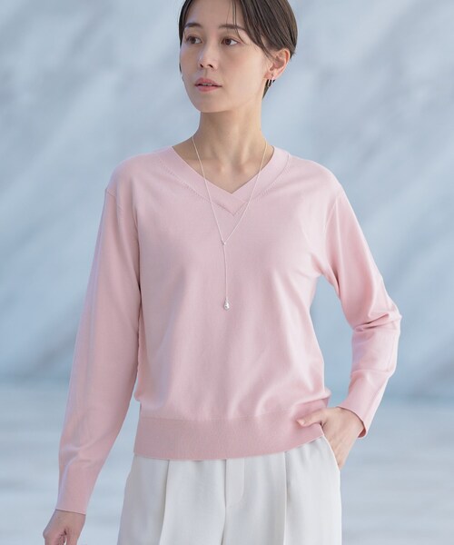 INDIVI（インディヴィ） ニット セーター 「洗える／シルク混」きれい