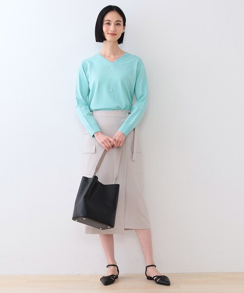 春SALE！【洗える／シルク混】きれいめVネックニット 春SALE！【洗える／シルク混】きれいめVネックニット（ニット