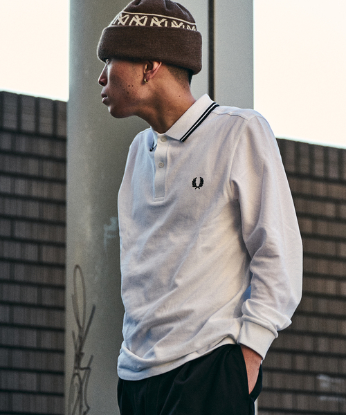 FRED PERRY フレッドペリー ポロシャツ グレー FRED PERRY フレッドペリー ポロシャツ クレープ ピケ ジップ
