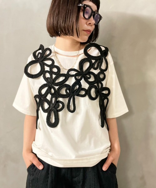 RUMCHE ベスト ジレ RUMCHE(ラムシェ) Flower Bond Yarn Harness