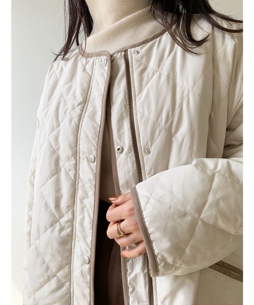 「LIAN」 ノーカラーコート FREE アイボリー レディース_画像3
