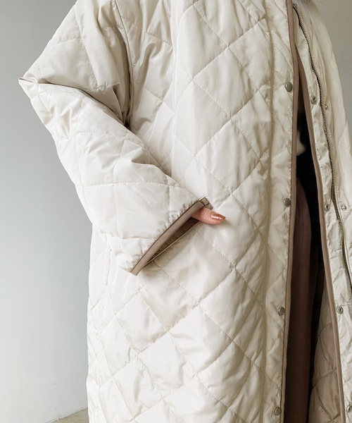 「LIAN」 ノーカラーコート FREE アイボリー レディース_画像4