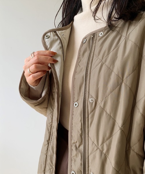 「LIAN」 ノーカラーコート FREE アイボリー レディース_画像8