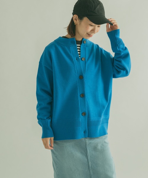 「FORK&SPOON」 ニットカーディガン 1 レッド レディース_画像3