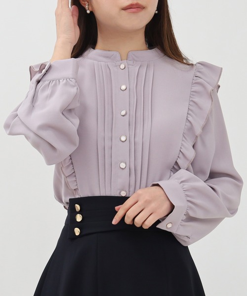 【完売品！】GO TO HOLLYWOOD ピンタックレースフリルブラウス　01 SALE50%OFF GotoHollywood/ゴートゥハリウッド 32480102