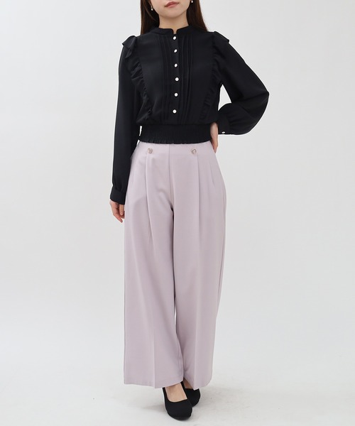 MAX MARA ✨シャツ　ブラウス　フリル　ボタン　ピンタック　モカ ブラウス - 送料無料｜マックスマーラ公式サイト