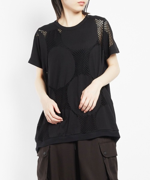 tシャツ ドットメッシュ　コクーンＴ レディース メンズ