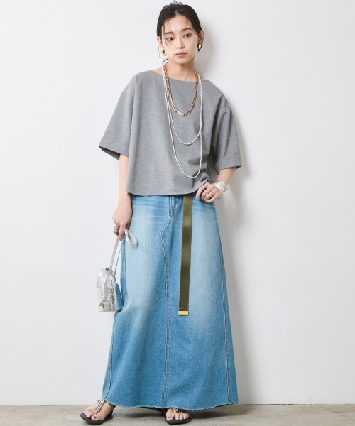 tシャツ 5分袖カットソープルオーバー「大きいサイズ有」シックスタイル レディース CHIC STYLE tシャツ 5分袖カットソープルオーバー「大きいサイズ