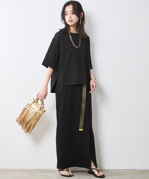 tシャツ 5分袖カットソープルオーバー「大きいサイズ有」シックスタイル レディース CHIC STYLE tシャツ 5分袖カットソープルオーバー「大きいサイズ