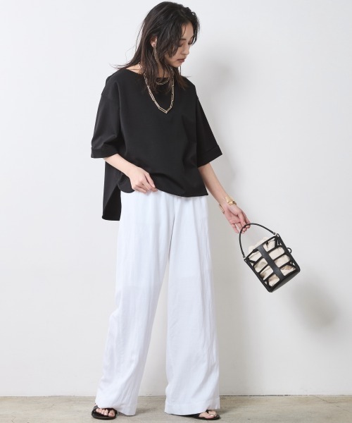 CHIC STYLE tシャツ 5分袖カットソープルオーバー「大きいサイズ