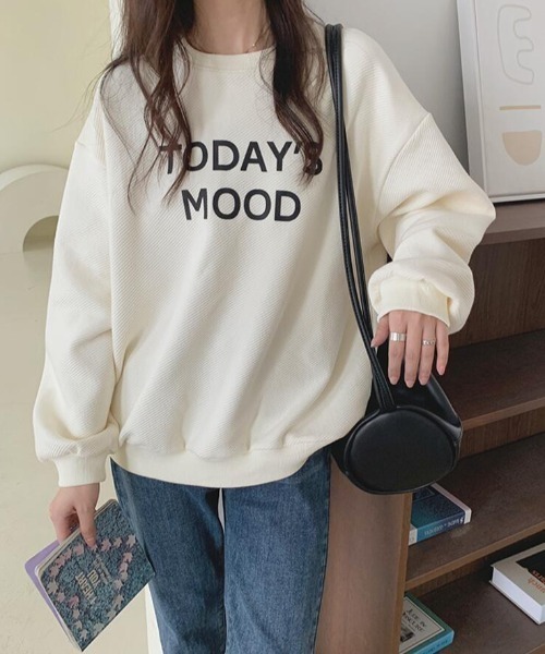 トレーナー韓国ファッションレディース7T-406 ロゴ ビッグ トレーナー レディース 韓国 ファッション プリント
