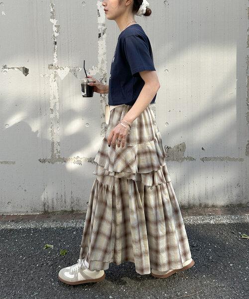 Discoat（ディスコート） スカート 「umm.」チェックフリルスカート