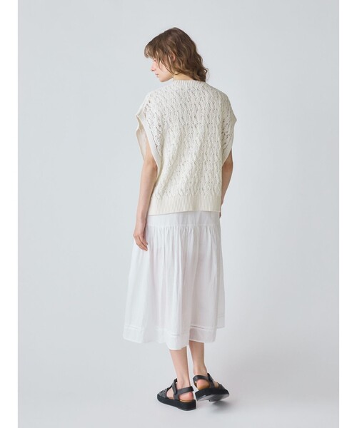 MidiUmi ベスト ジレ テープヤーンサイドリボンベスト