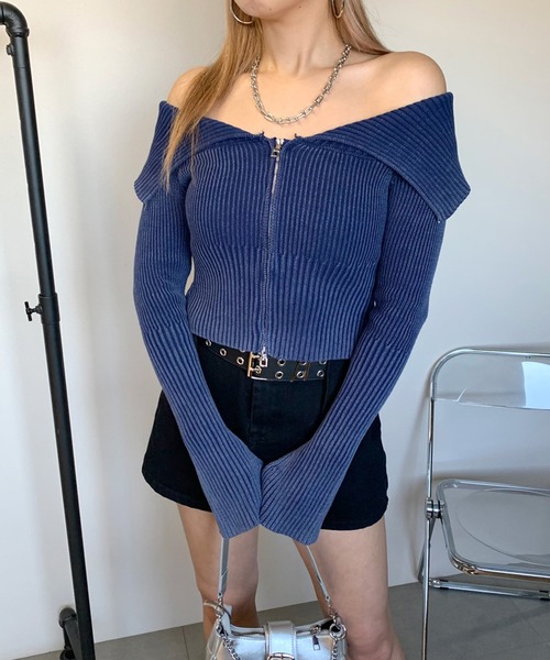 「non-hedge」 ニットカーディガン FREE ブラック レディース_画像3