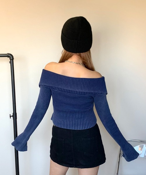 「non-hedge」 ニットカーディガン FREE ブラック レディース_画像6