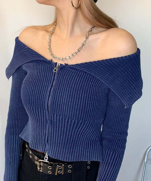 「non-hedge」 ニットカーディガン FREE ブラック レディース_画像7