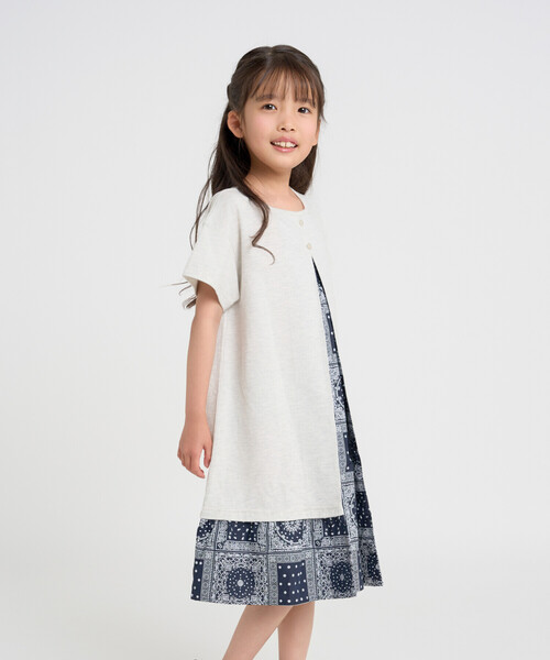 COMME CA ISM（コムサイズム） ワンピース バンダナプリント 切り替え