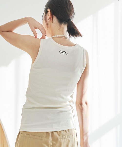 SUNNY SPORTS タンクトップ ノースリーブ ハートモチーフリブ