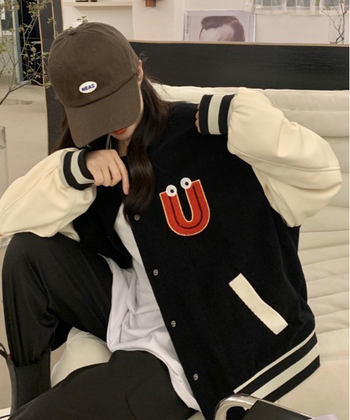 「ARCADE」 スタジャン FREE ブラック レディース_画像3