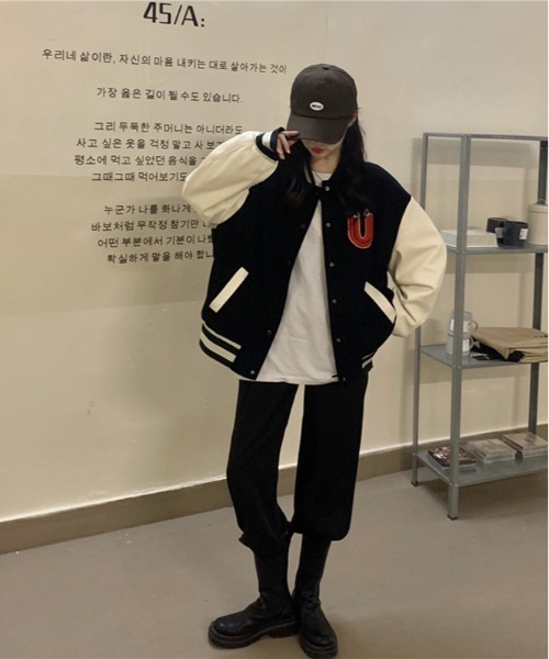 「ARCADE」 スタジャン FREE ブラック レディース_画像7