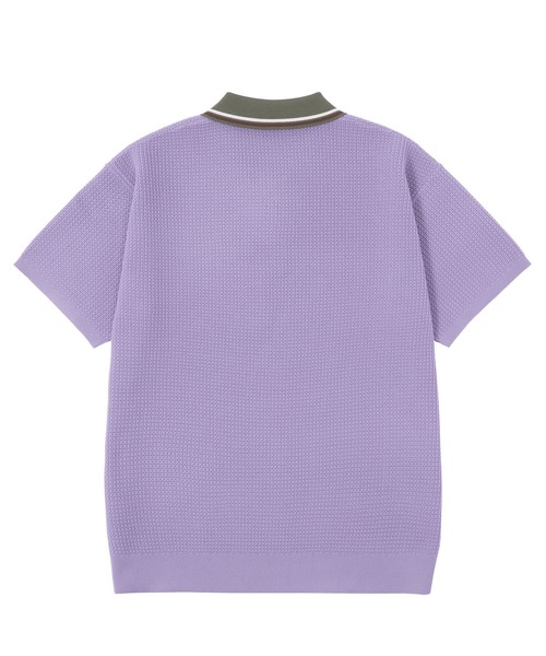 美品 Lサイズ HUF ポロ ハーフジップ ニット パープル 春夏 美品 Lサイズ HUF ポロ ハーフジップ ニット パープル 春夏