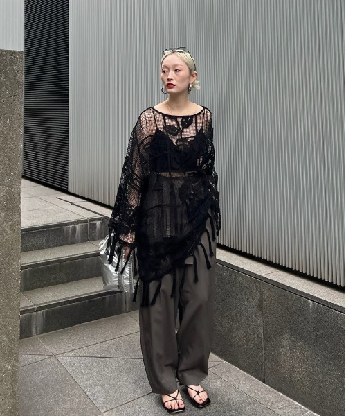 Ameri（アメリ） ワイドパンツ パンツ MEDI FAKE SLEEVE SUSPENDER 