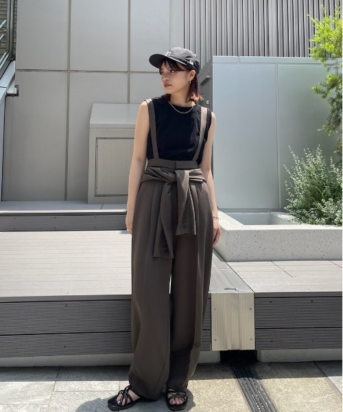 Ameri（アメリ） ワイドパンツ パンツ MEDI FAKE SLEEVE SUSPENDER 