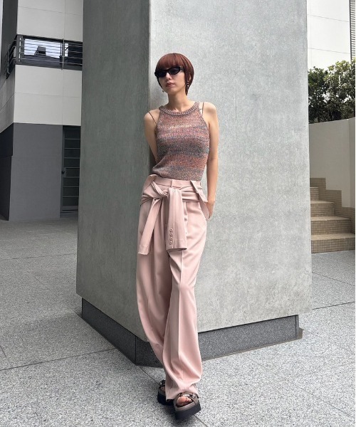 Ameri（アメリ） ワイドパンツ パンツ MEDI FAKE SLEEVE SUSPENDER 