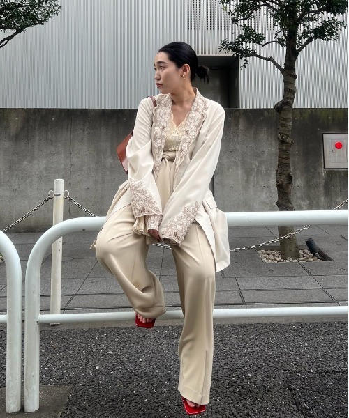 Ameri（アメリ） ワイドパンツ パンツ MEDI FAKE SLEEVE SUSPENDER 