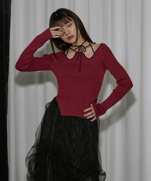 Ezick 長袖ニット FREE ボルドー レディース : ZOZOTOWN Yahoo!店