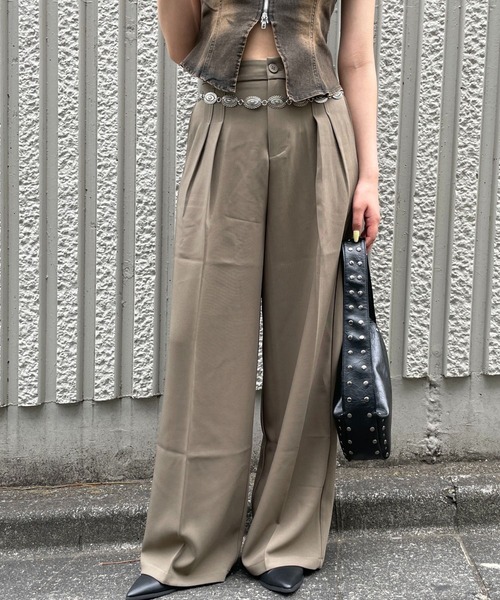 FOREVER21 スラックス パンツ 「2025SS」タックスラックス