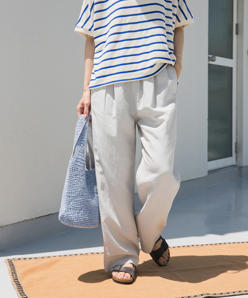 アーバンリサーチドアーズ　リネンパンツ URBAN RESEARCH DOORS パンツ リネン混イージーパンツ
