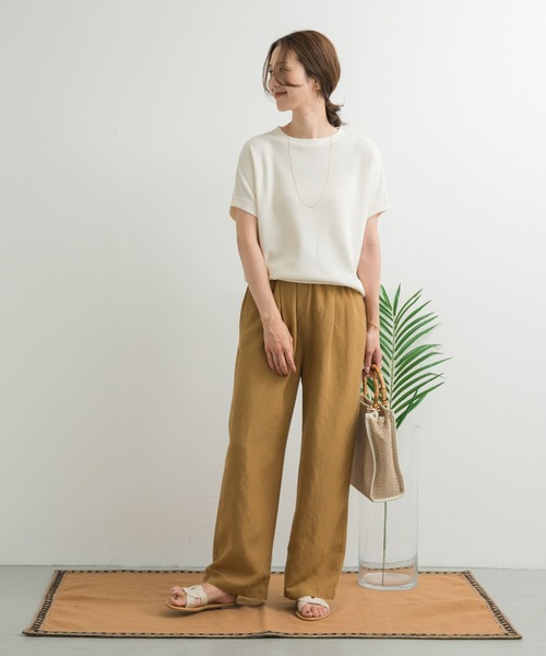 URBAN RESEARCH DOORS リネンパンツ URBAN RESEARCH DOORS パンツ リネン混イージーパンツ
