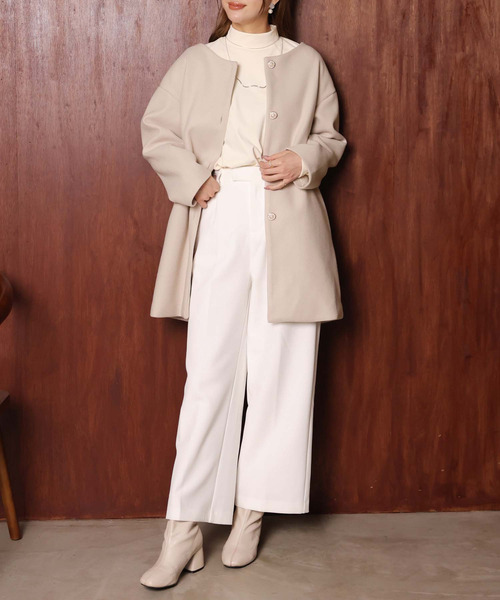 「Girly Doll」 「Doula Doula」ノーカラーコート M ブラック レディース_画像4