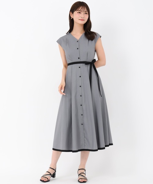 MISCH MASCH ワンピース 2025秋冬新作 配色フレンチスリーブワンピース