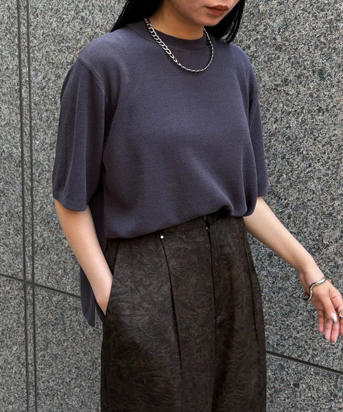 ニット セーター 「＆g'aime」ハーフスリープニット　Half-Sleeve Knit Top レディース &g'aime ニット セーター 「＆g'aime」ハーフスリープニット