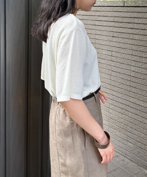 ニット セーター 「＆g'aime」ハーフスリープニット　Half-Sleeve Knit Top レディース &g'aime ニット セーター 「＆g'aime」ハーフスリープニット