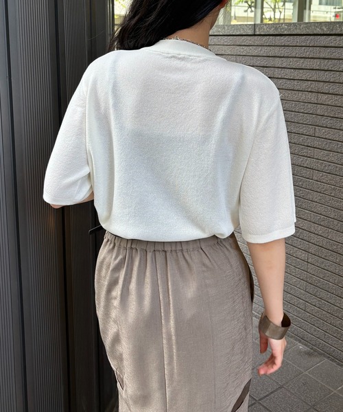 ニット セーター 「＆g'aime」ハーフスリープニット　Half-Sleeve Knit Top レディース &g'aime ニット セーター 「＆g'aime」ハーフスリープニット