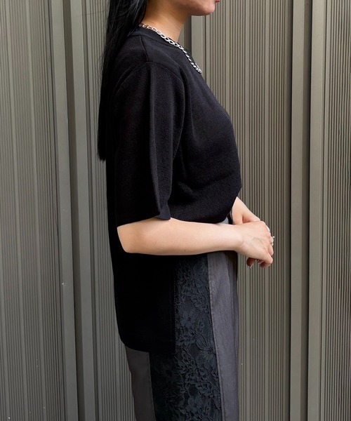 ニット セーター 「＆g'aime」ハーフスリープニット　Half-Sleeve Knit Top レディース &g'aime ニット セーター 「＆g'aime」ハーフスリープニット