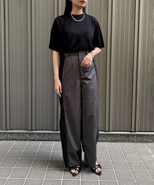 ニット セーター 「＆g'aime」ハーフスリープニット　Half-Sleeve Knit Top レディース &g'aime ニット セーター 「＆g'aime」ハーフスリープニット